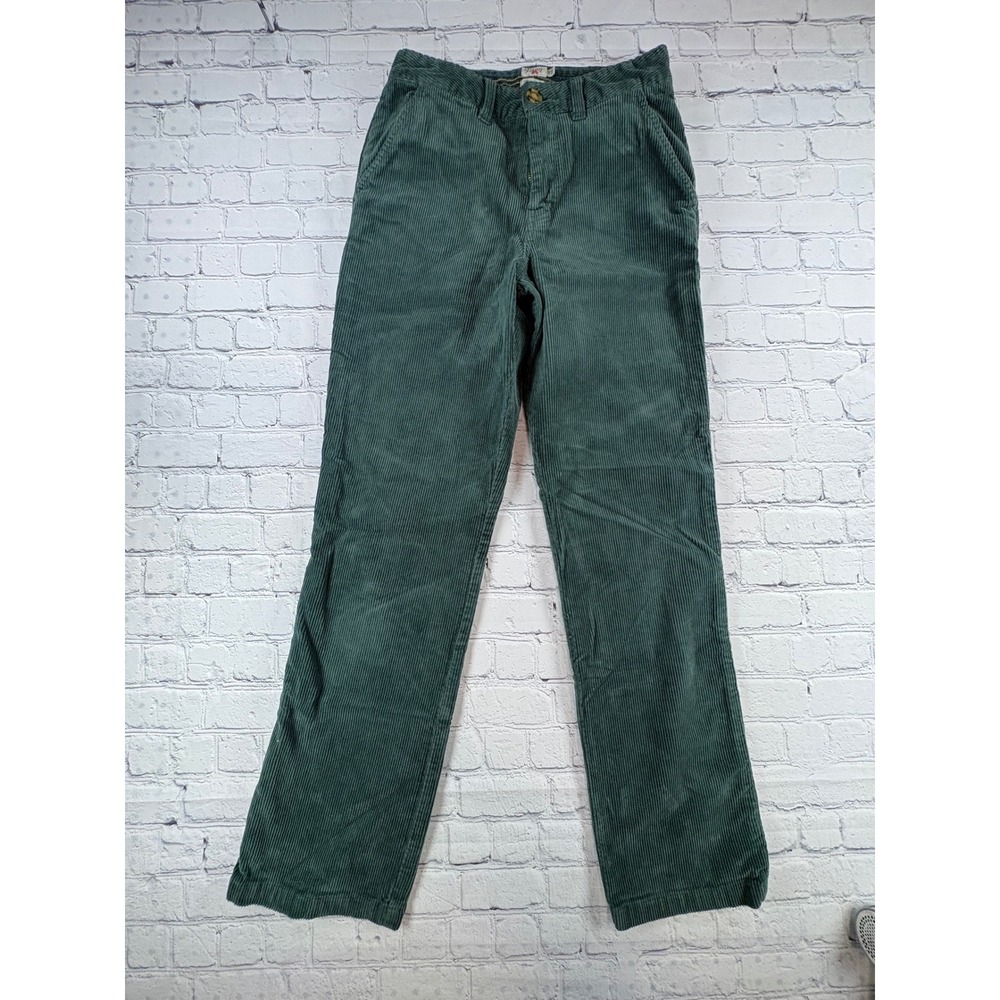 Faherty Corduroy Pants Womens 27 Green Good Straight Leg Organic Cotton